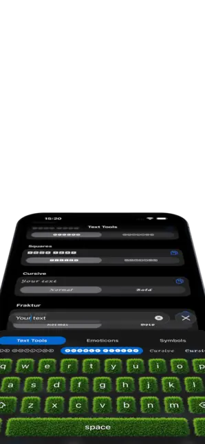 Type bold, fancy or creepy everywhere. Quickly insert Symbols & Emoticons