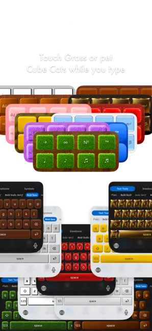 Neat Themes. Touch Grass or pet Cube Cats while you type